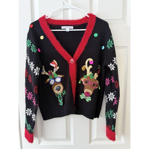 Celebrate Together Sweaters - Celebrate Together Christmas Sweater - Size Medium - Festive Reindeer